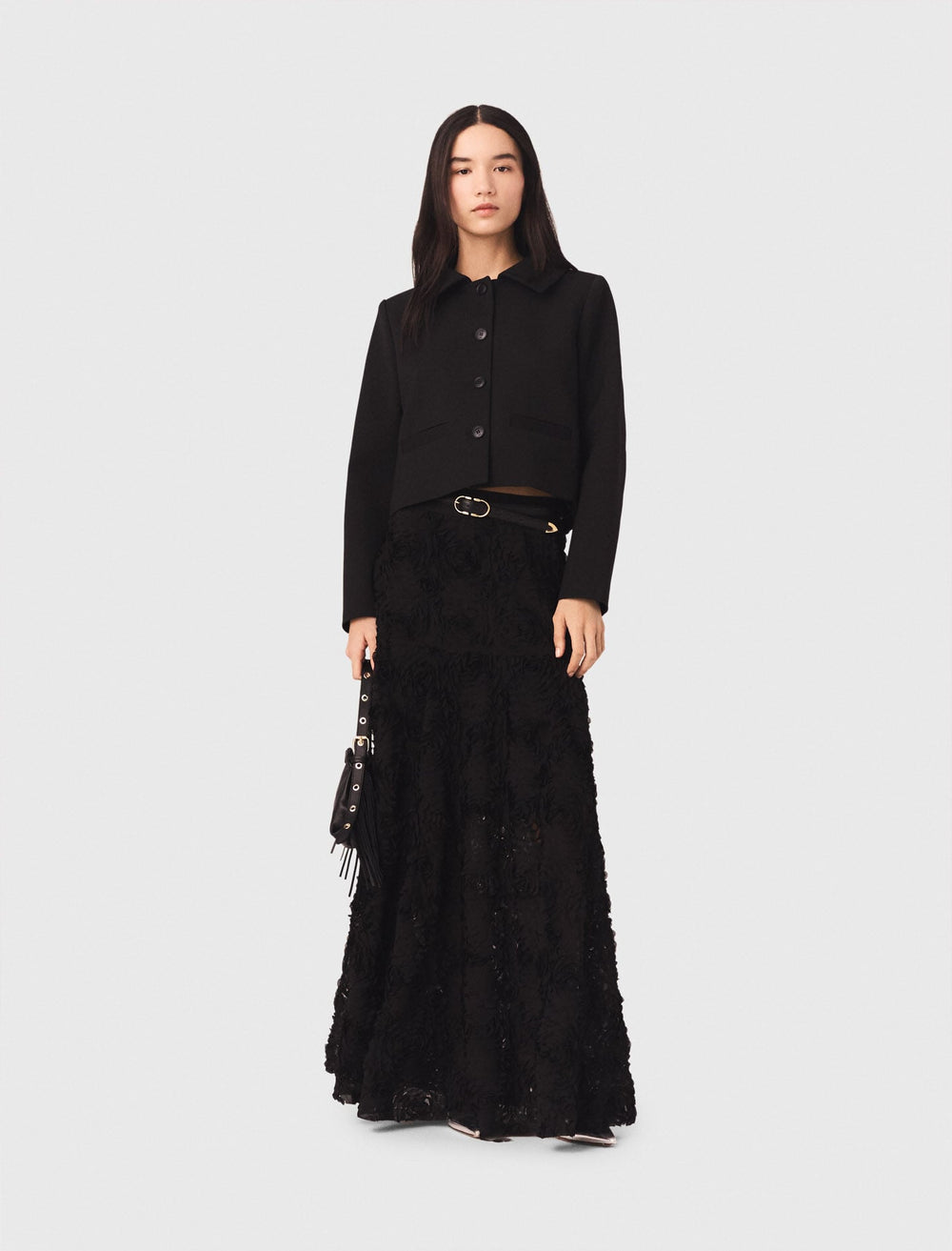 Maje New / Long embroidered skirt