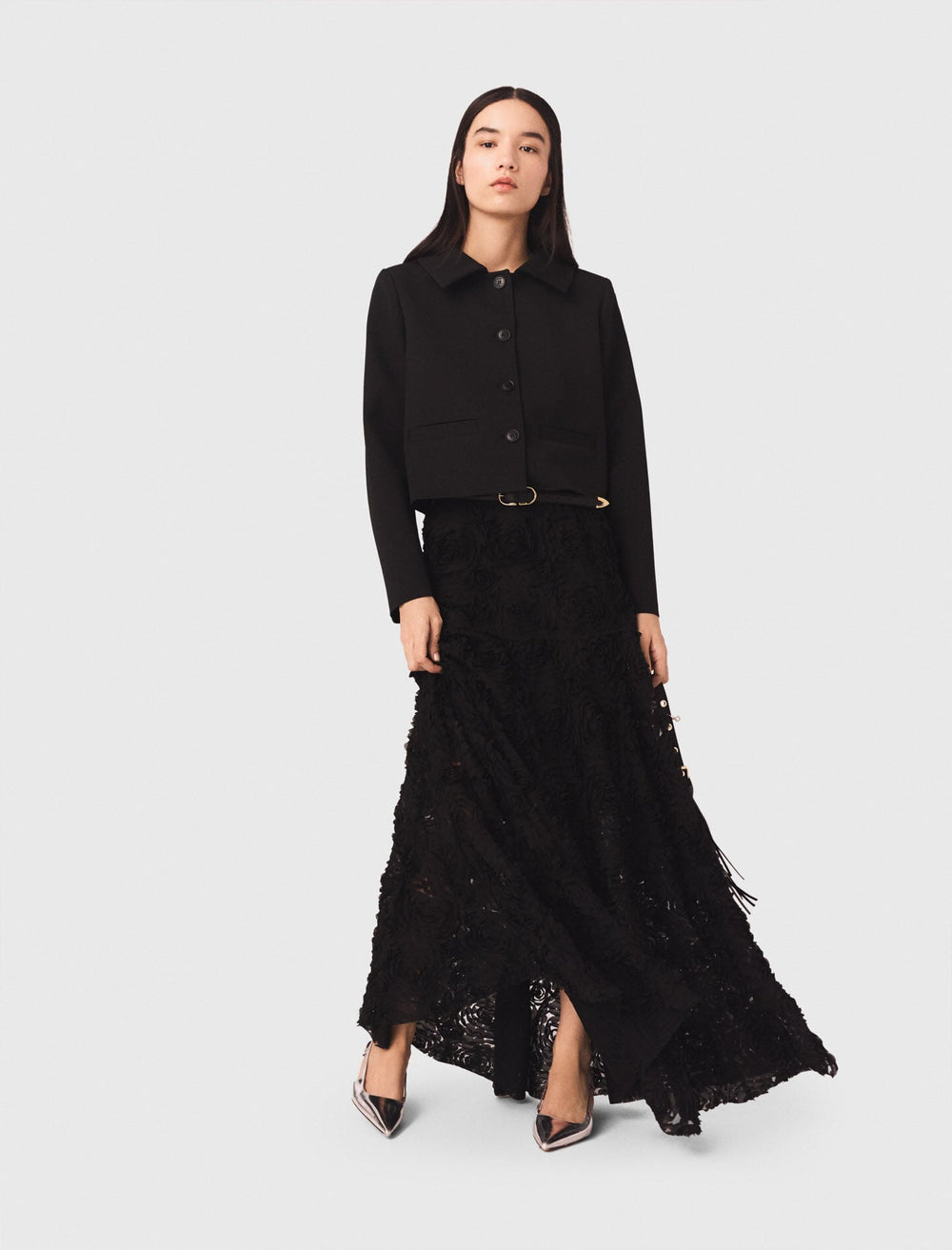 Maje New / Long embroidered skirt