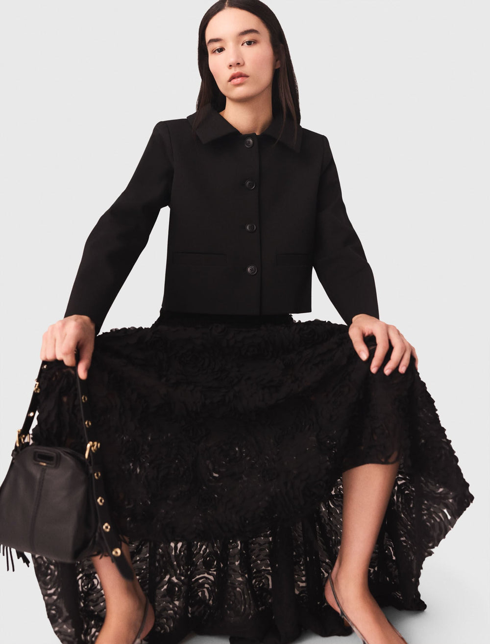 Maje New / Long embroidered skirt