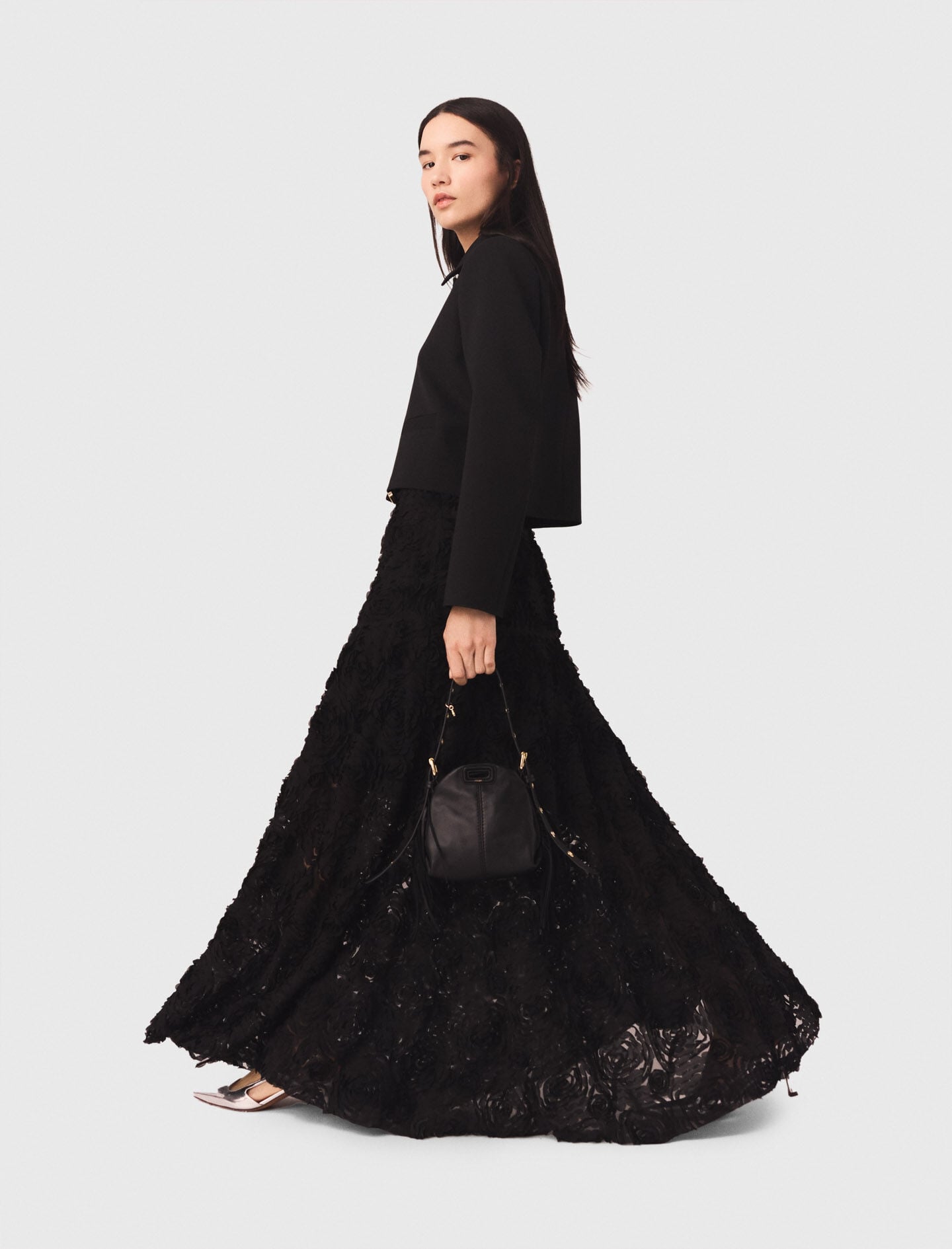 Maje New / Long embroidered skirt