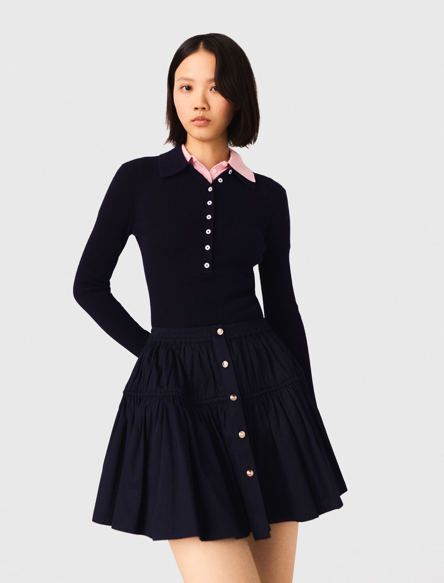 Maje Discount / Mini elasticated waist skirt