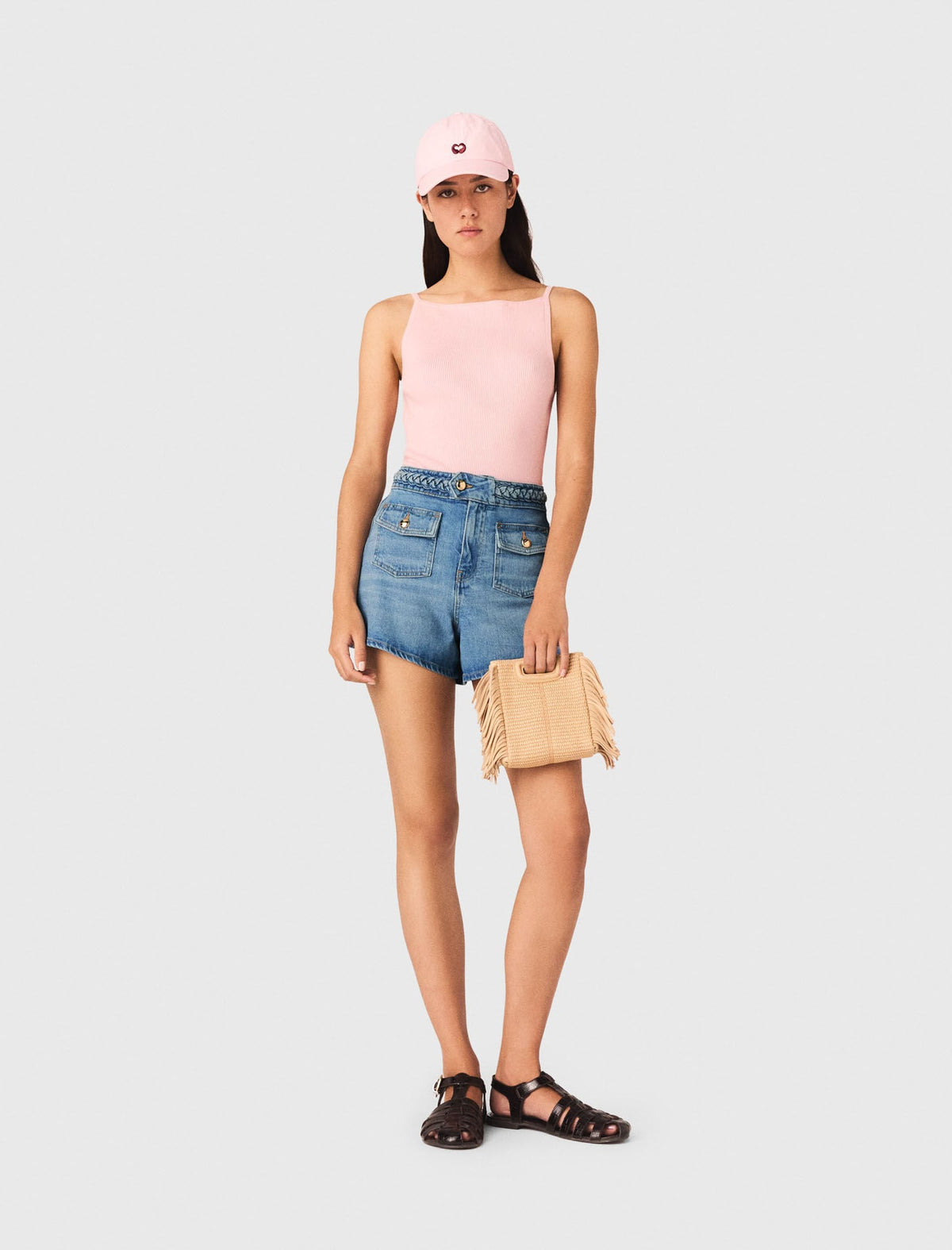 Maje Online / Braided denim shorts