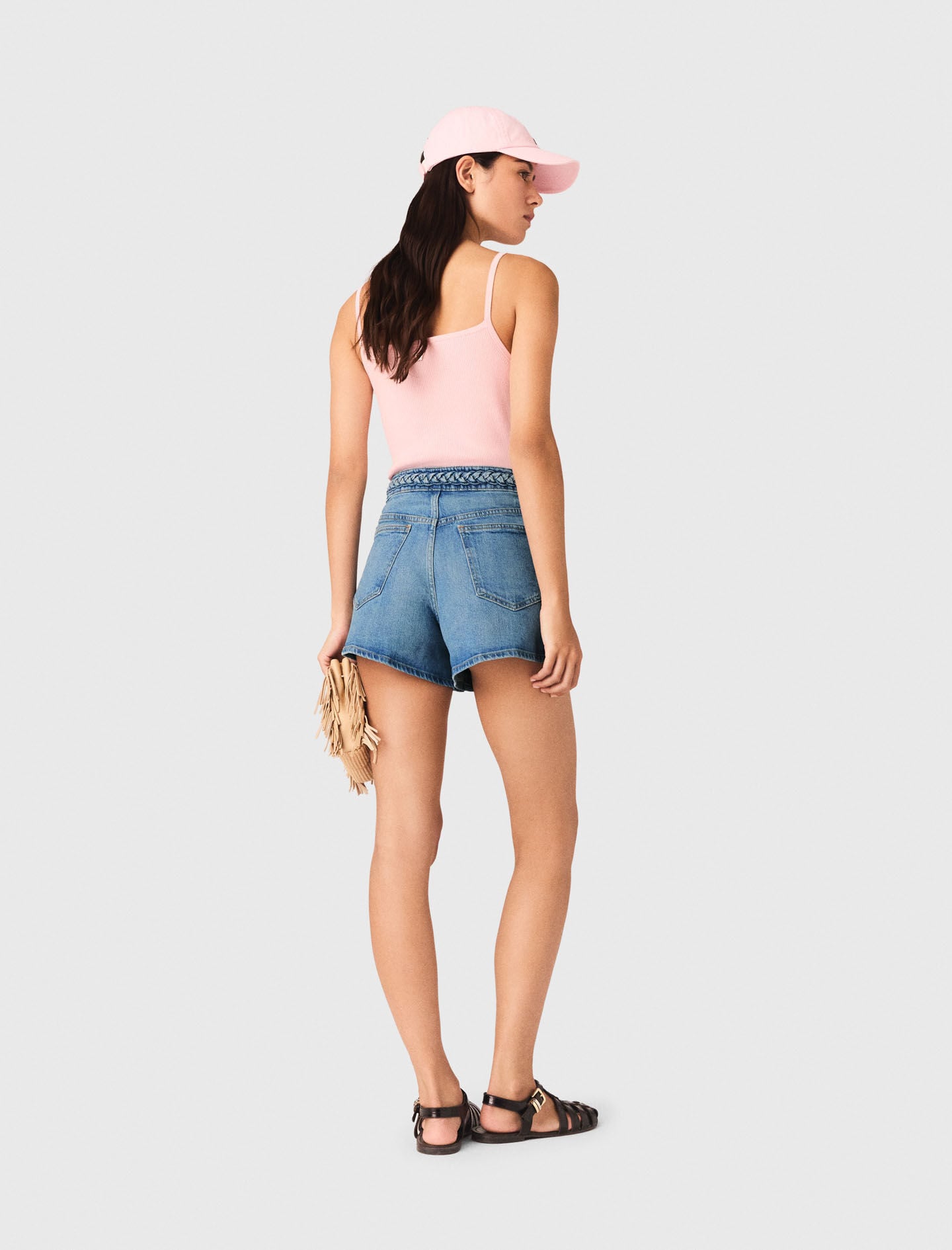 Maje Online / Braided denim shorts