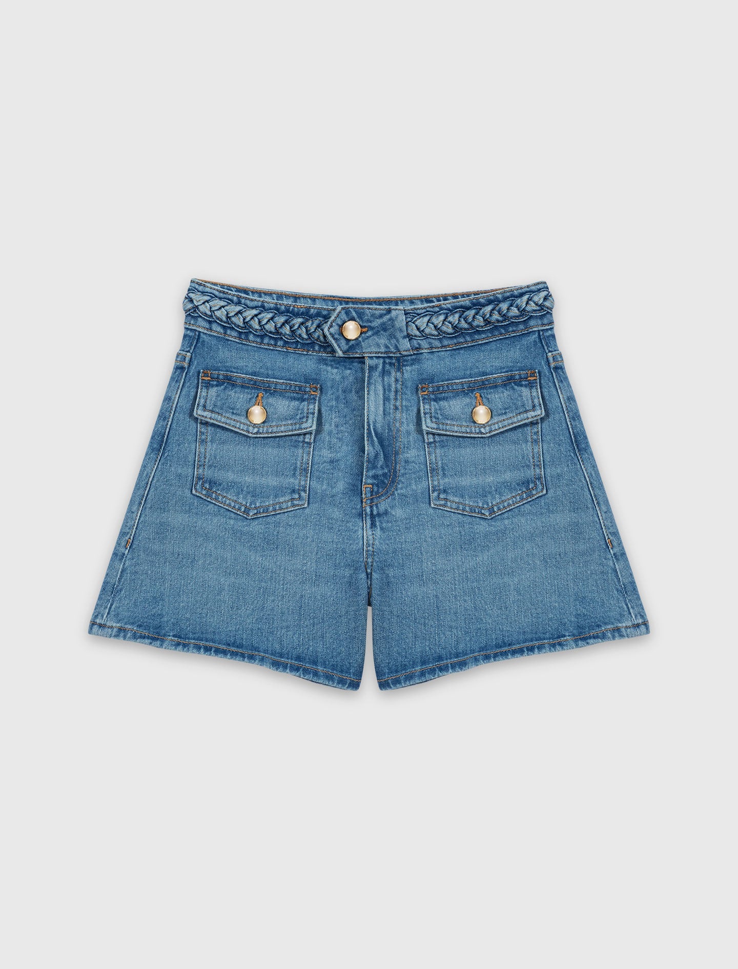 Maje Online / Braided denim shorts