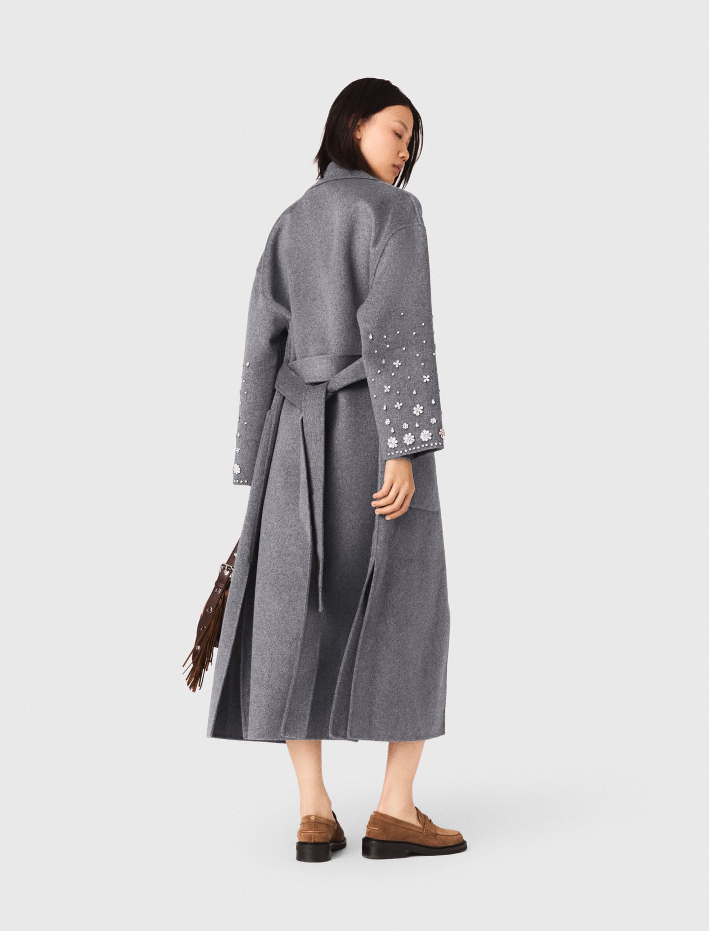 Maje Shop / Long double-faced rhinestone coat