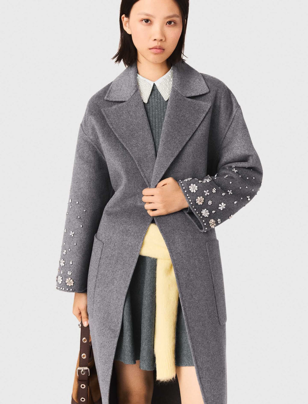 Maje Shop / Long double-faced rhinestone coat