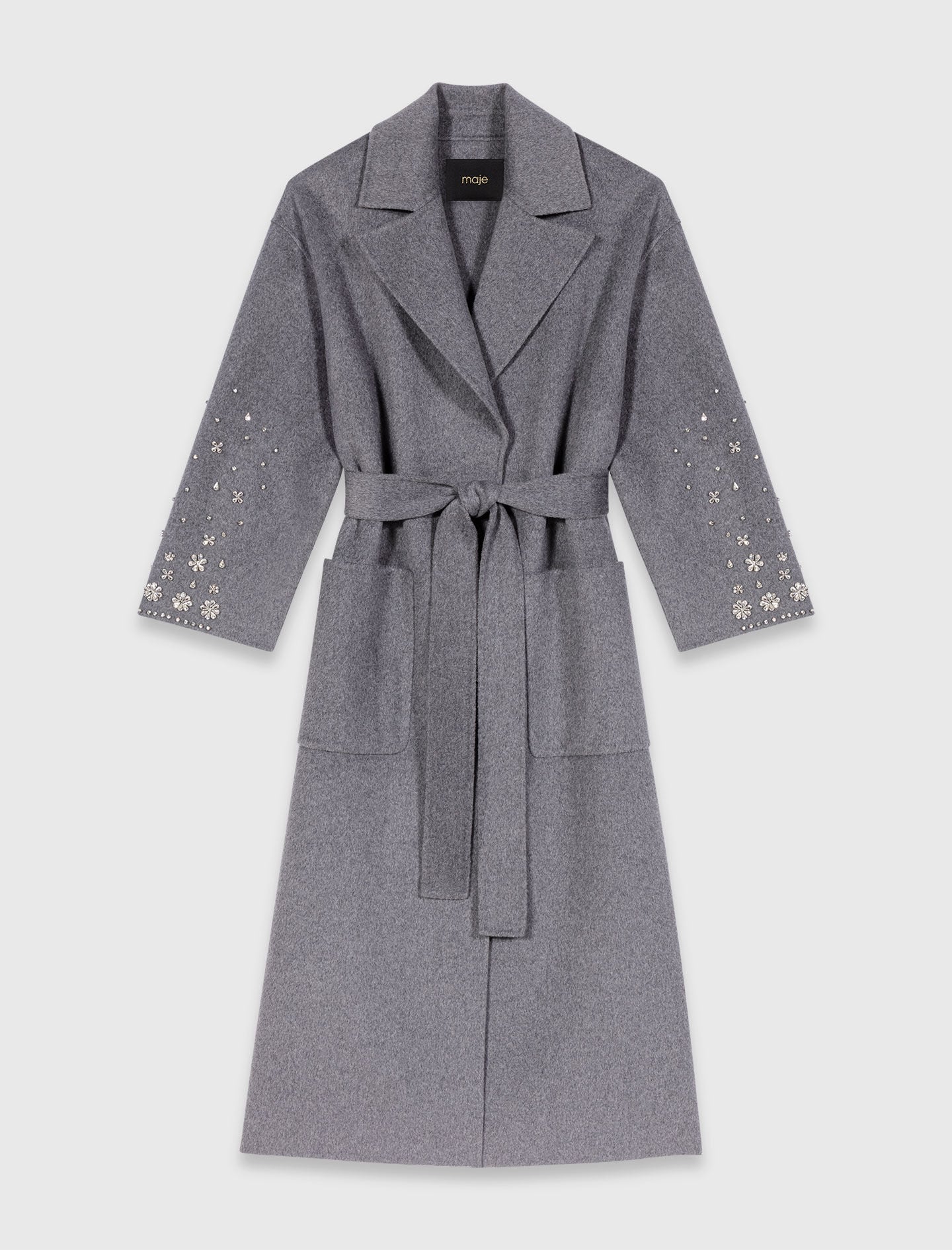 Maje Shop / Long double-faced rhinestone coat