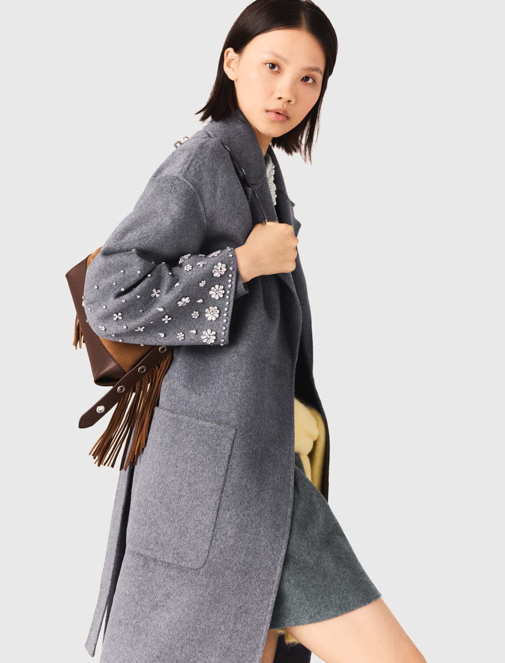 Maje Shop / Long double-faced rhinestone coat
