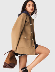 Maje Sale / Wool coat with removable hood