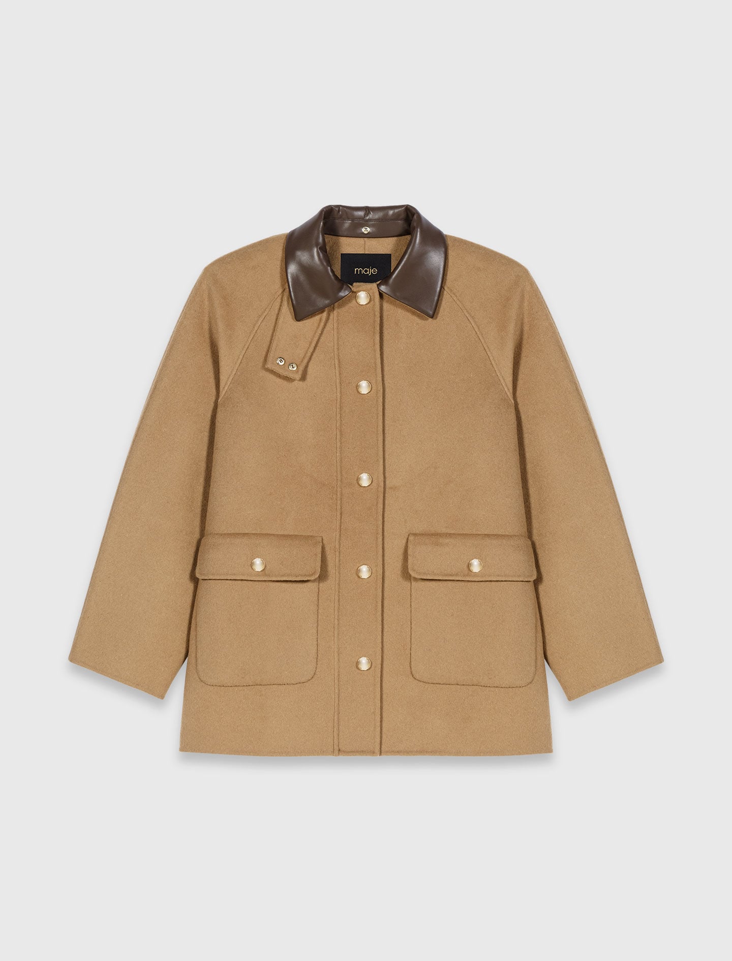 Maje Sale / Wool coat with removable hood