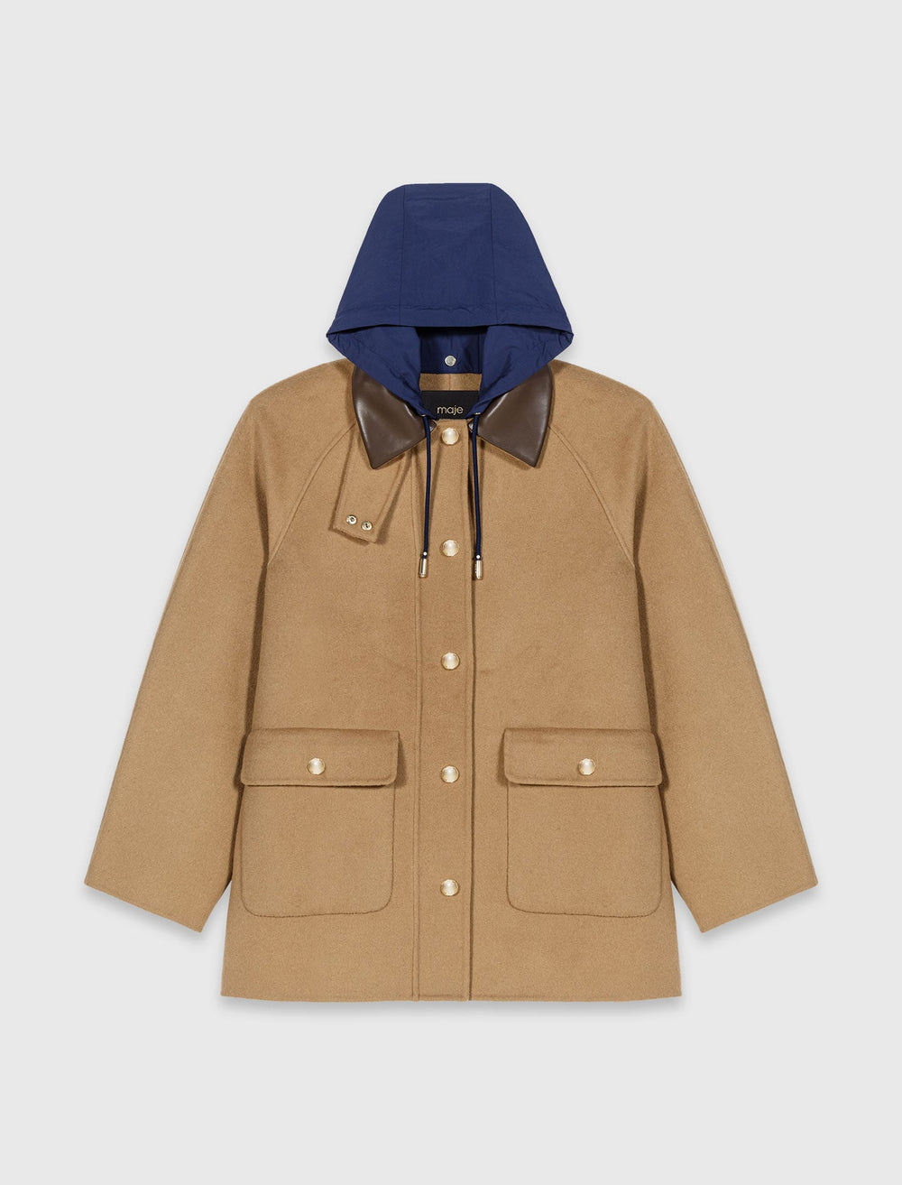 Maje Sale / Wool coat with removable hood