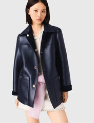 Maje On Sale / Leather & faux shearling jacket