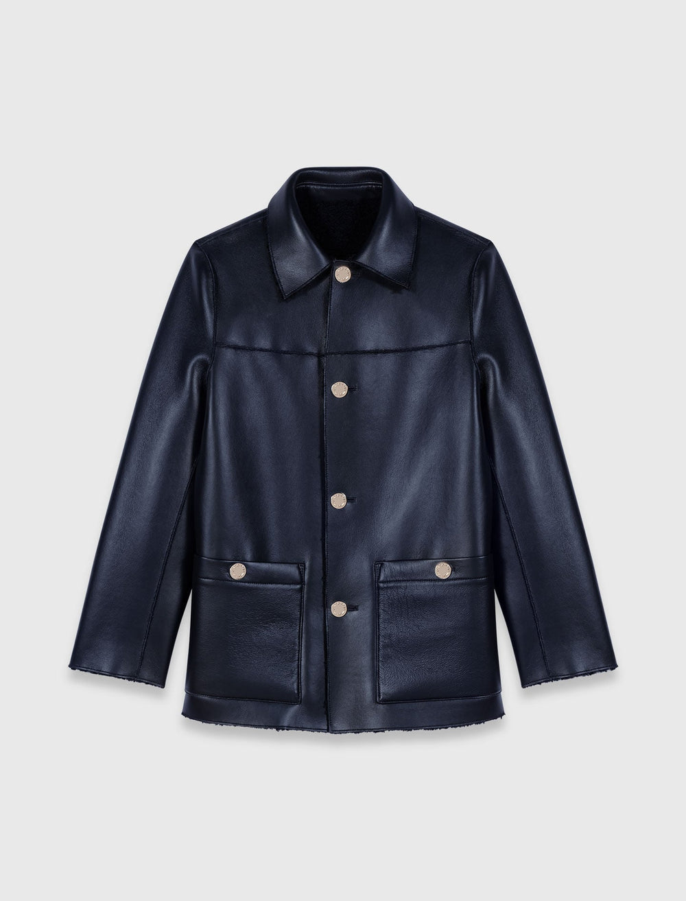 Maje On Sale / Leather & faux shearling jacket