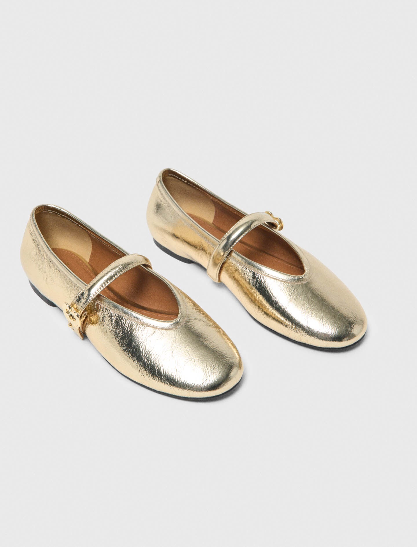 Maje Online / Metallic leather ballet flats