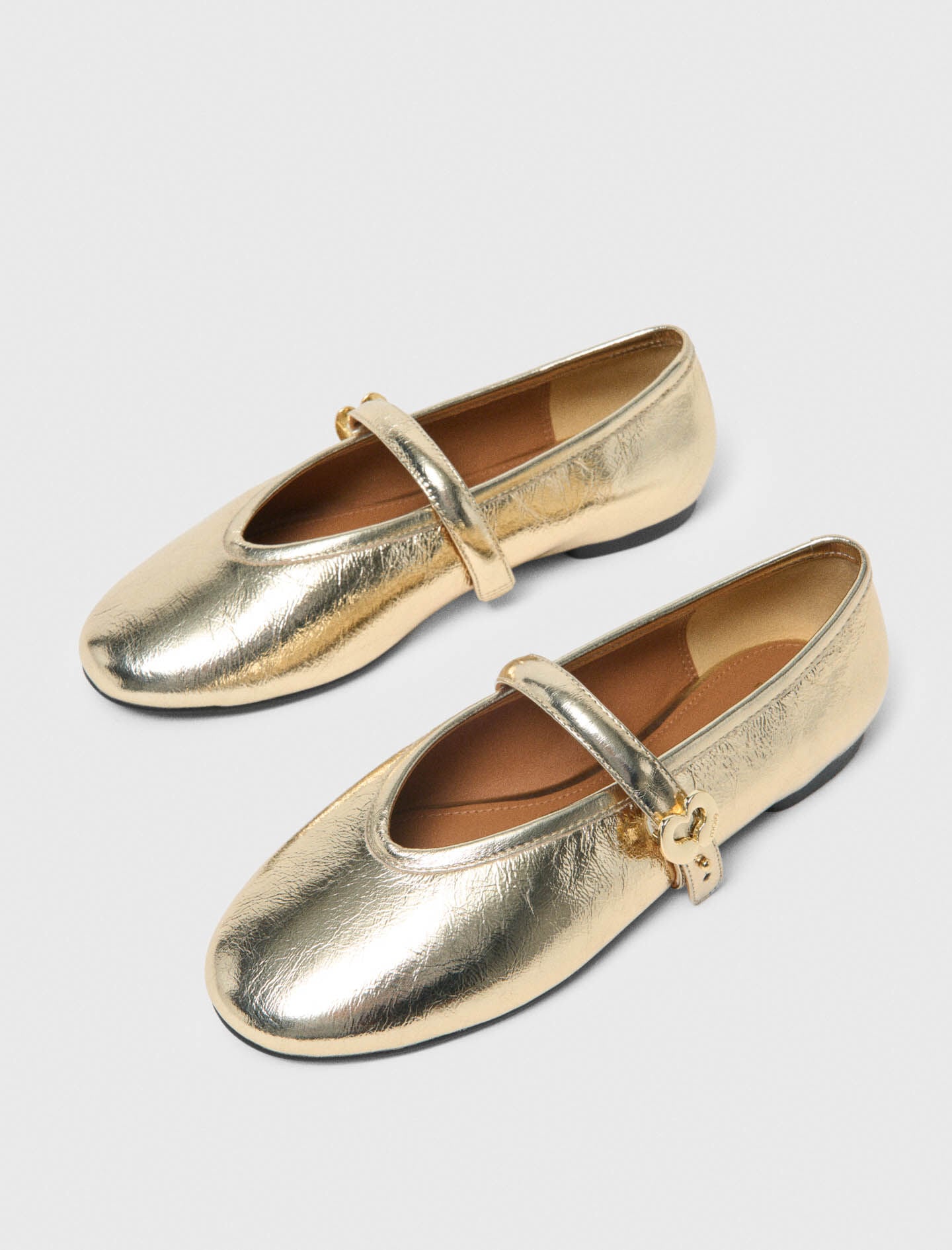 Maje Online / Metallic leather ballet flats