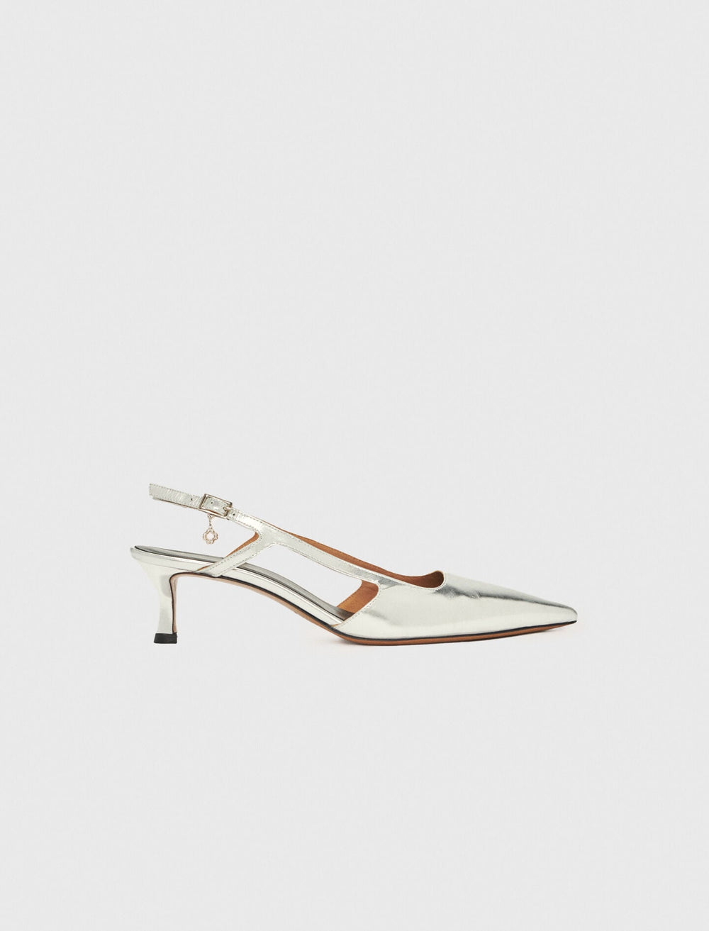Maje New / Silver leather strappy heels