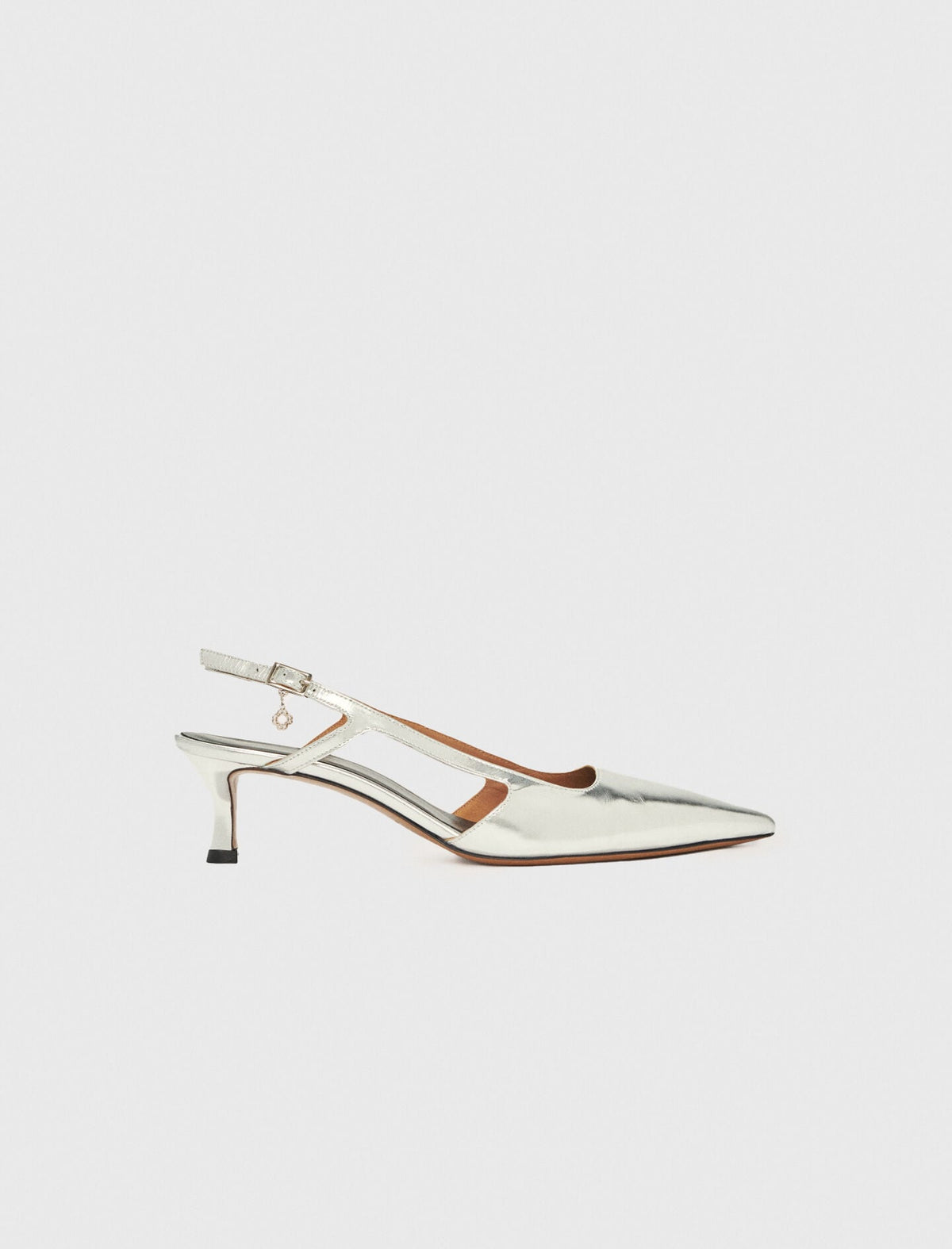 Maje New / Silver leather strappy heels