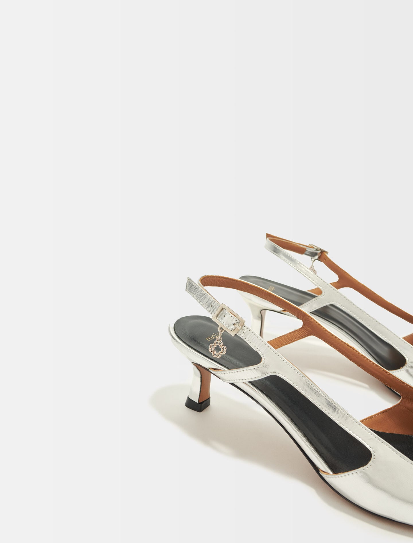 Maje New / Silver leather strappy heels