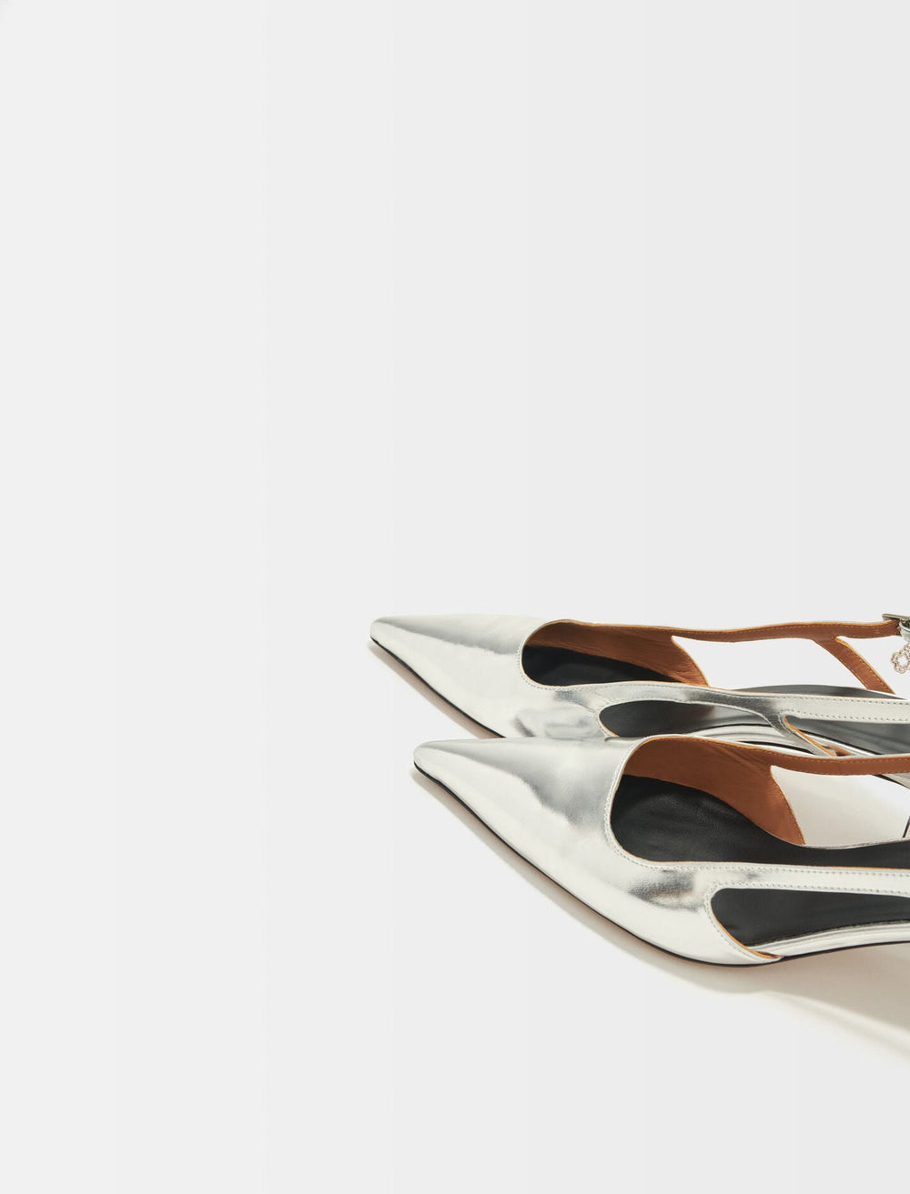 Maje New / Silver leather strappy heels