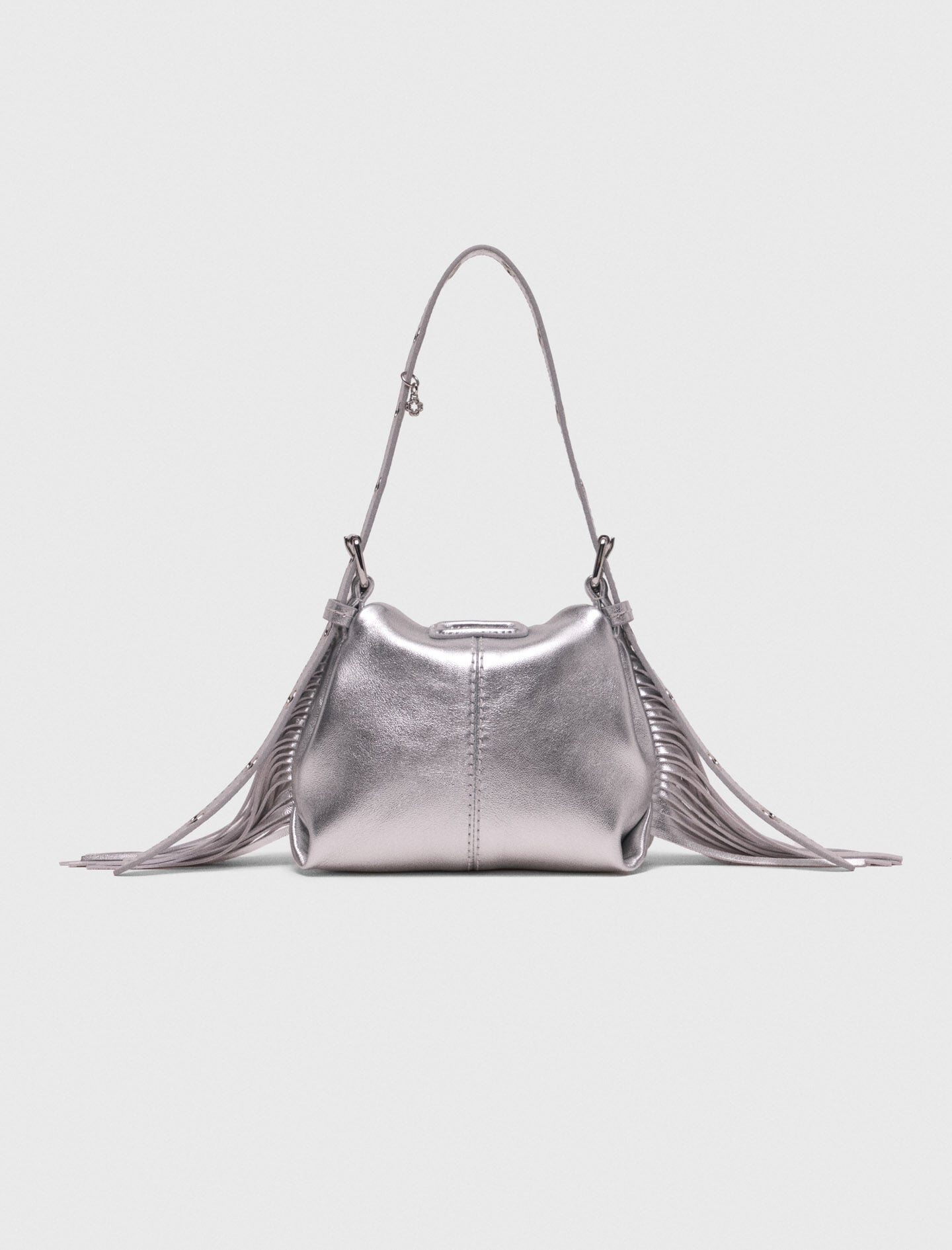 Maje Discount / Metallic leather Miss M micro bag