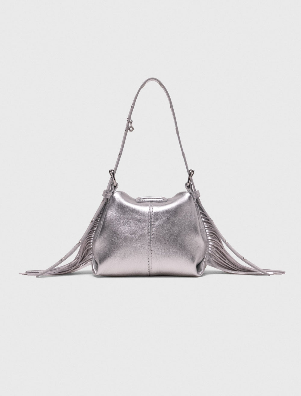 Maje Discount / Metallic leather Miss M micro bag