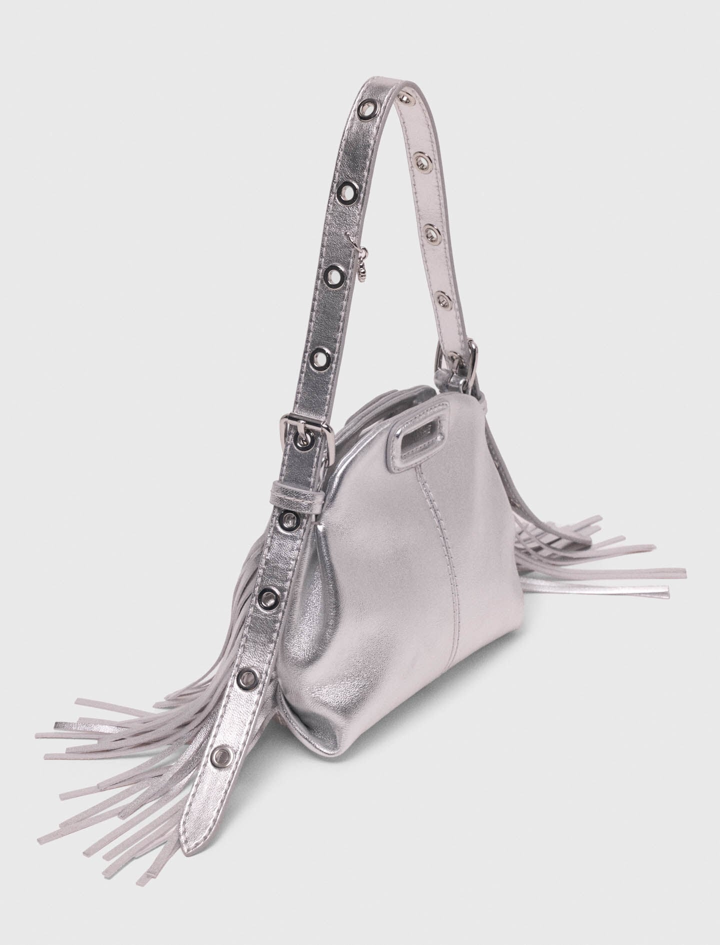 Maje Discount / Metallic leather Miss M micro bag
