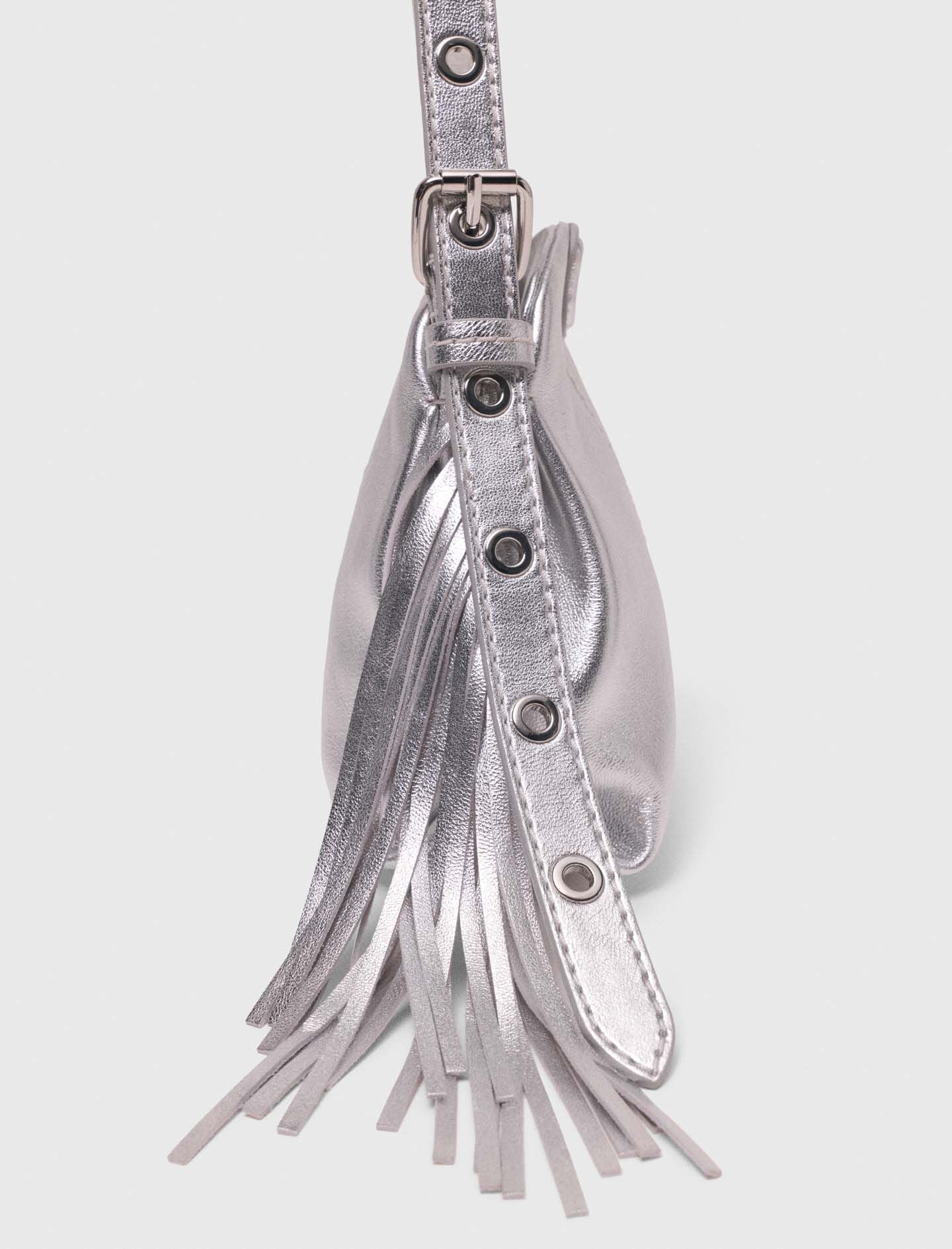 Maje Discount / Metallic leather Miss M micro bag