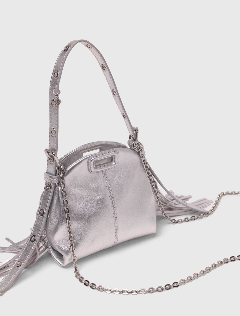Maje Discount / Metallic leather Miss M micro bag