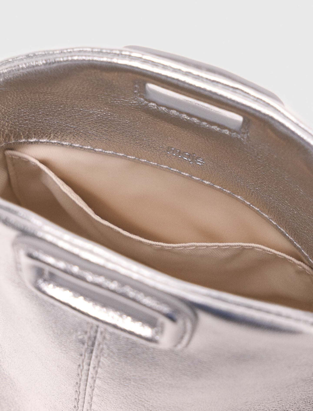 Maje Discount / Metallic leather Miss M micro bag