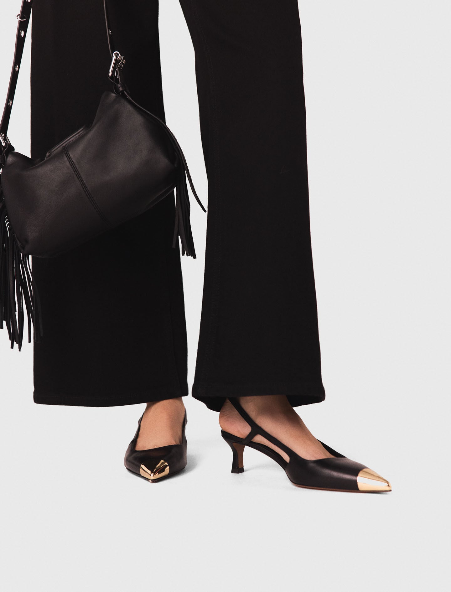 Maje Sale / Smooth leather slingback pumps