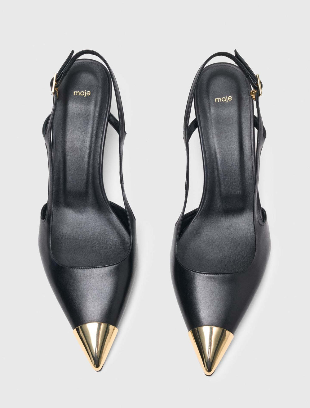 Maje Sale / Smooth leather slingback pumps