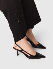 Maje Outlet / Patent leather slingback pumps