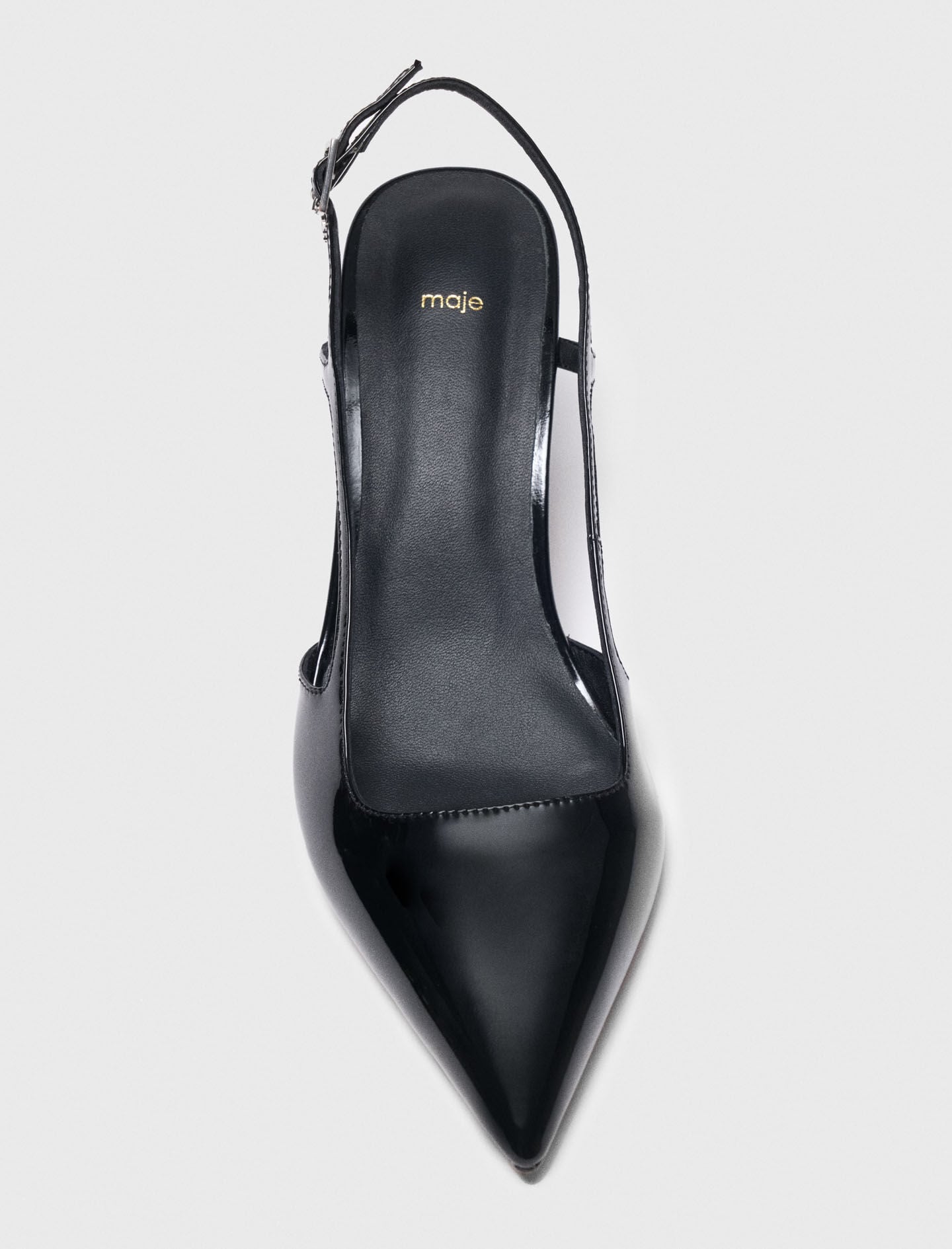 Maje Outlet / Patent leather slingback pumps