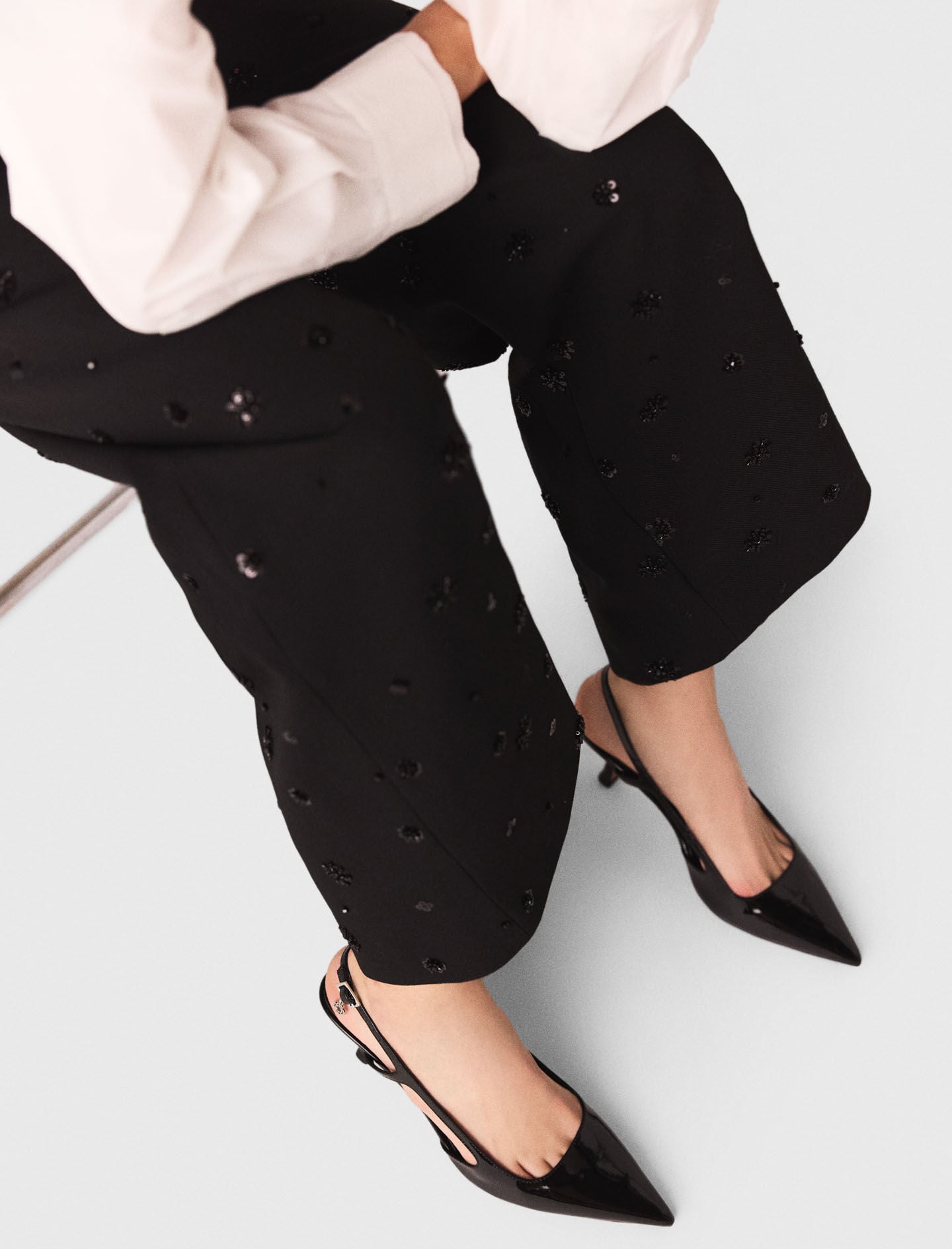 Maje Outlet / Patent leather slingback pumps