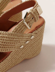 Maje Discount / Wedge sandals with raffia effect