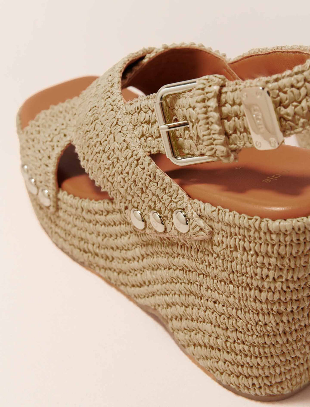 Maje Discount / Wedge sandals with raffia effect