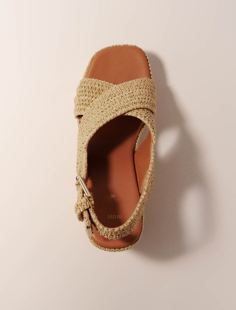 Maje Discount / Wedge sandals with raffia effect