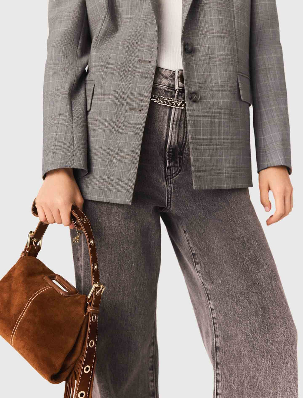Maje Online / Topstitched suede Miss M Mini bag