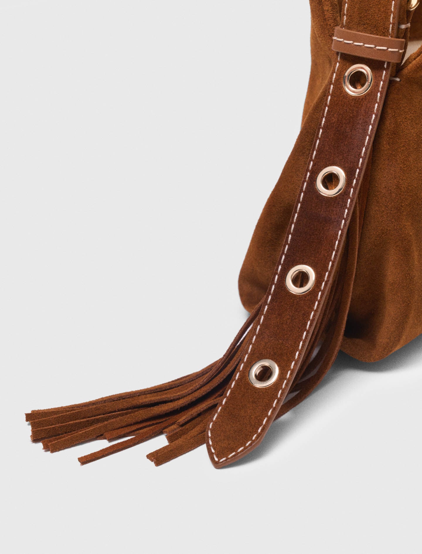 Maje Online / Topstitched suede Miss M Mini bag