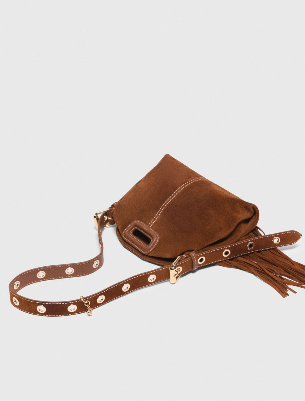 Maje Online / Topstitched suede Miss M Mini bag