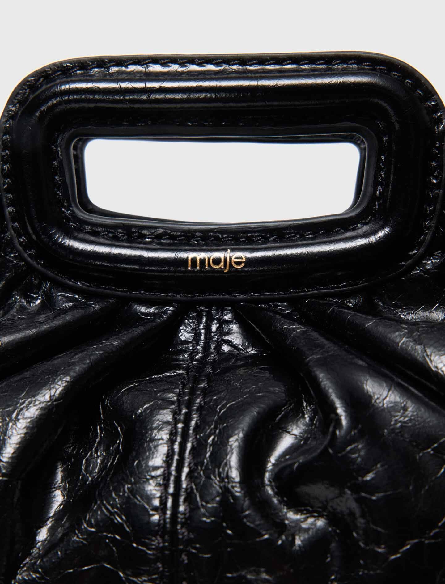 Maje Discount / Crackled leather Milpli mini Clutch