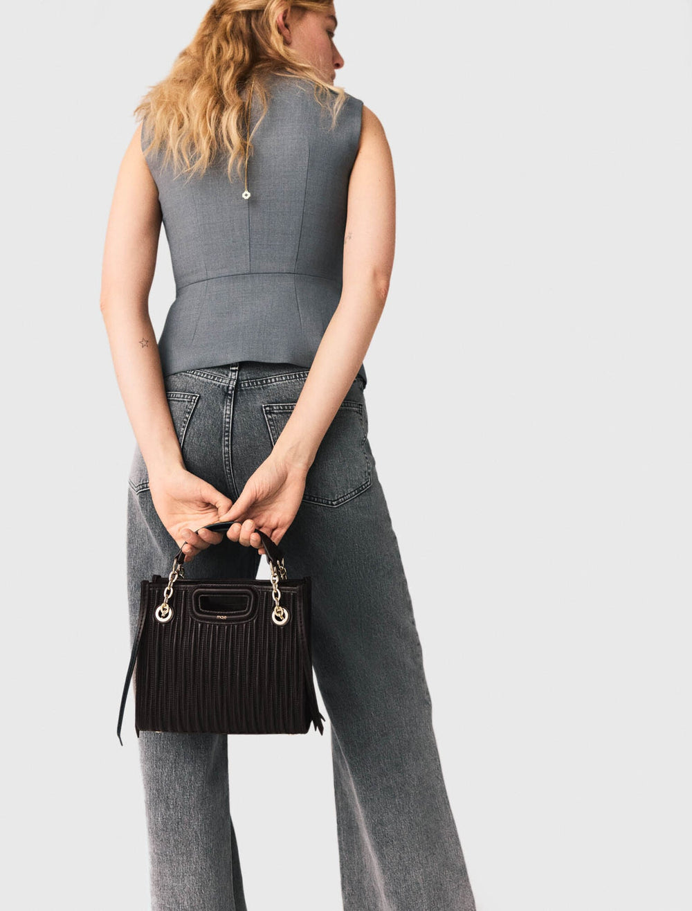 Maje Online / Mini quilted leather tote bag