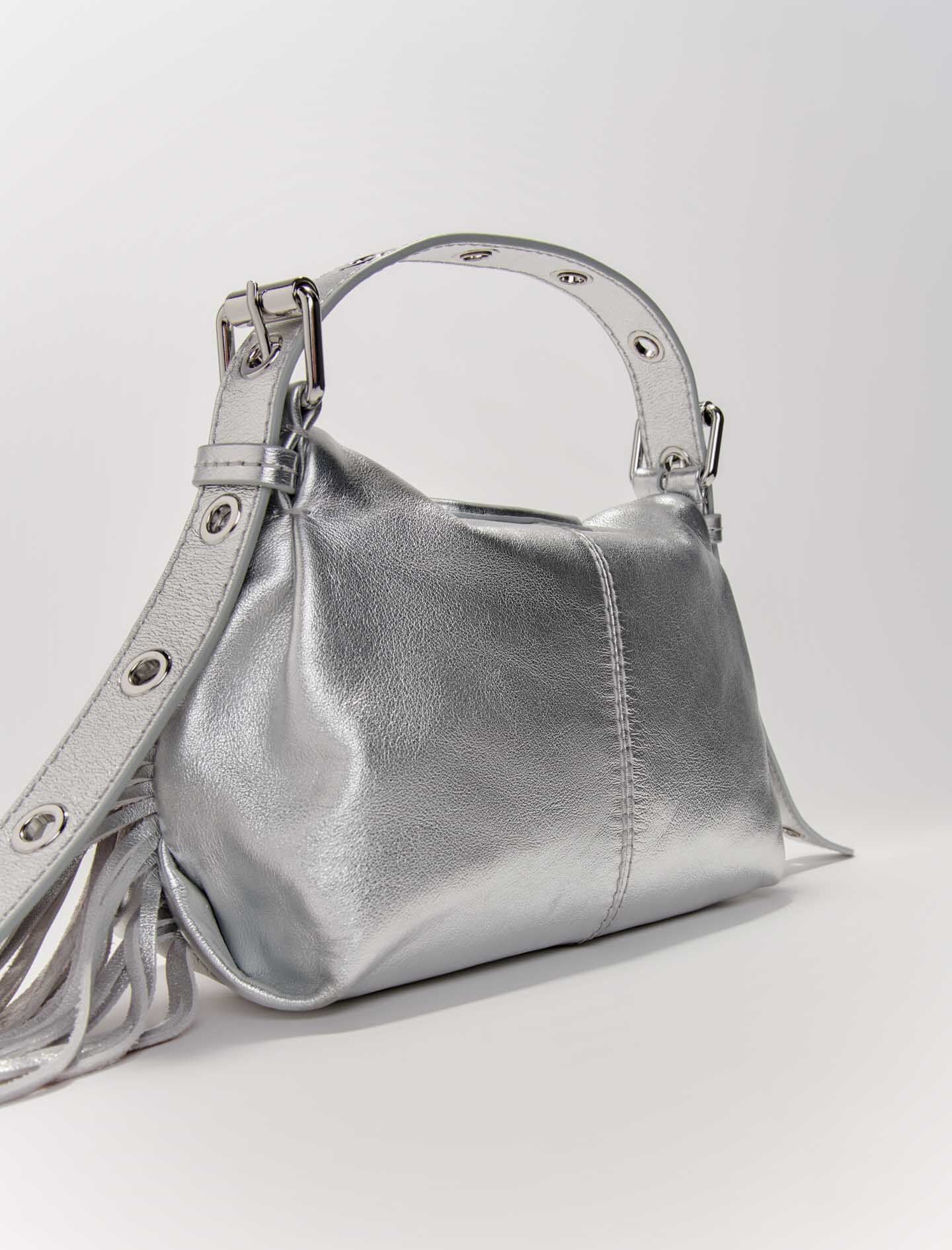 Maje Sale / Metallic leather Miss M Mini bag