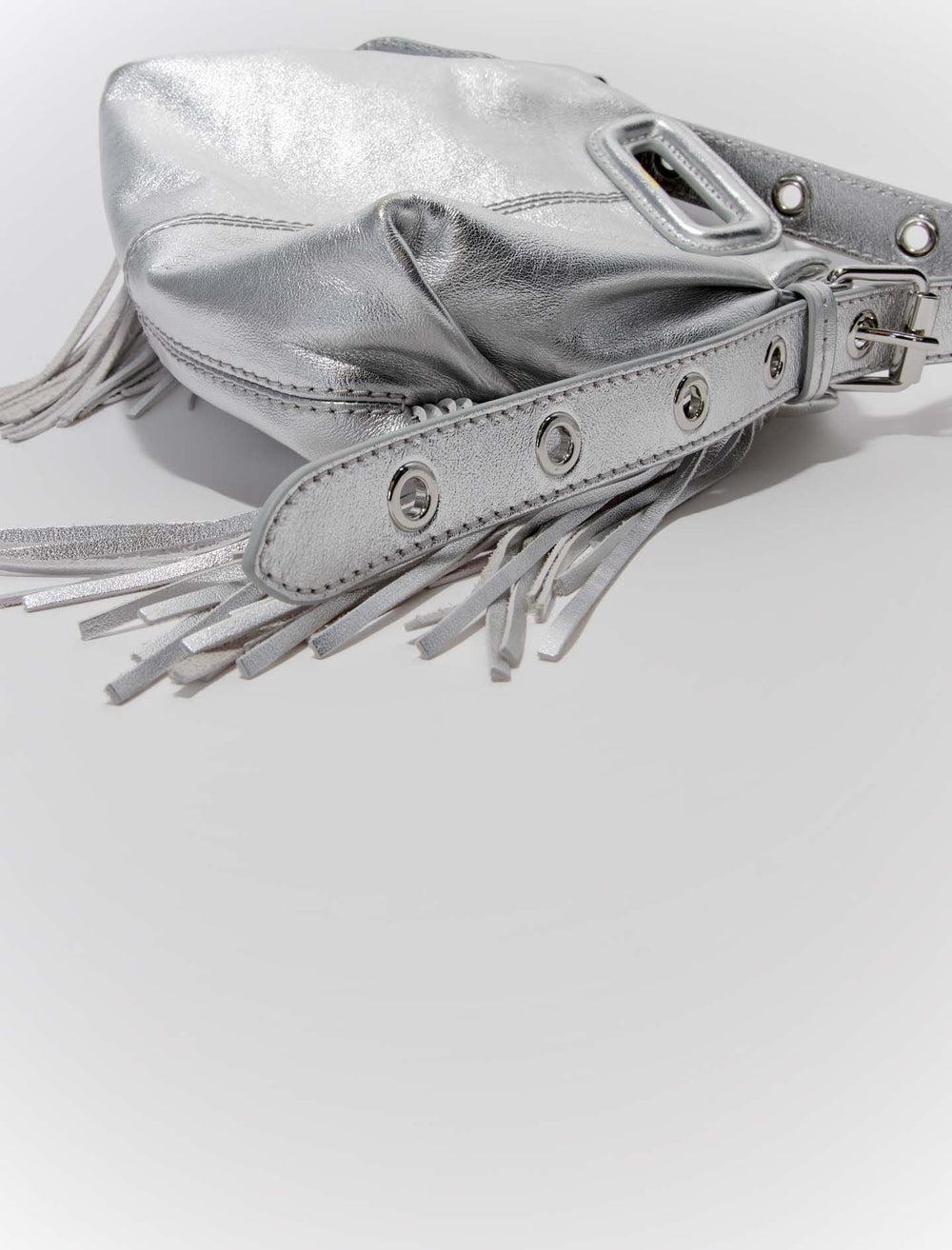 Maje Sale / Metallic leather Miss M Mini bag