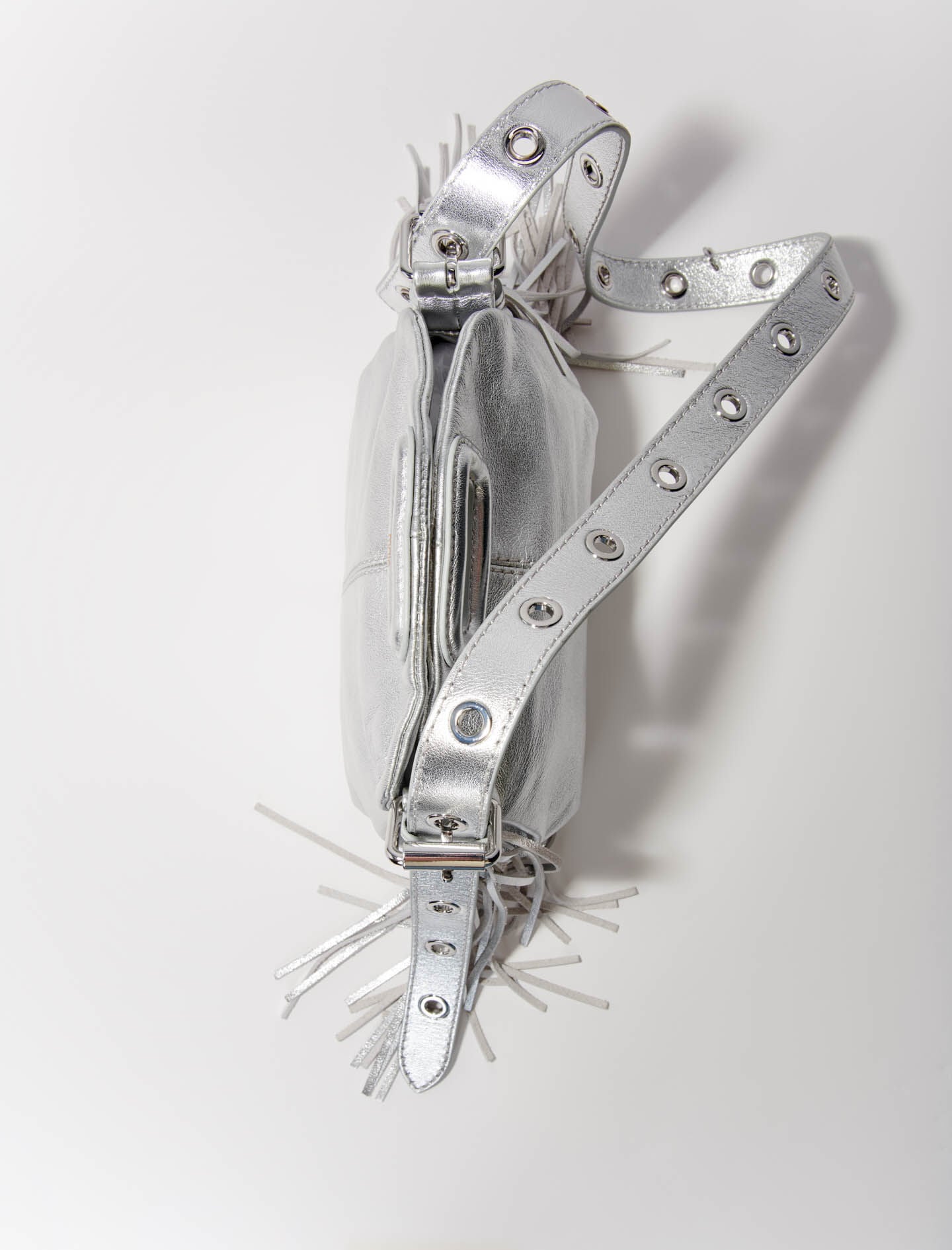 Maje Sale / Metallic leather Miss M Mini bag
