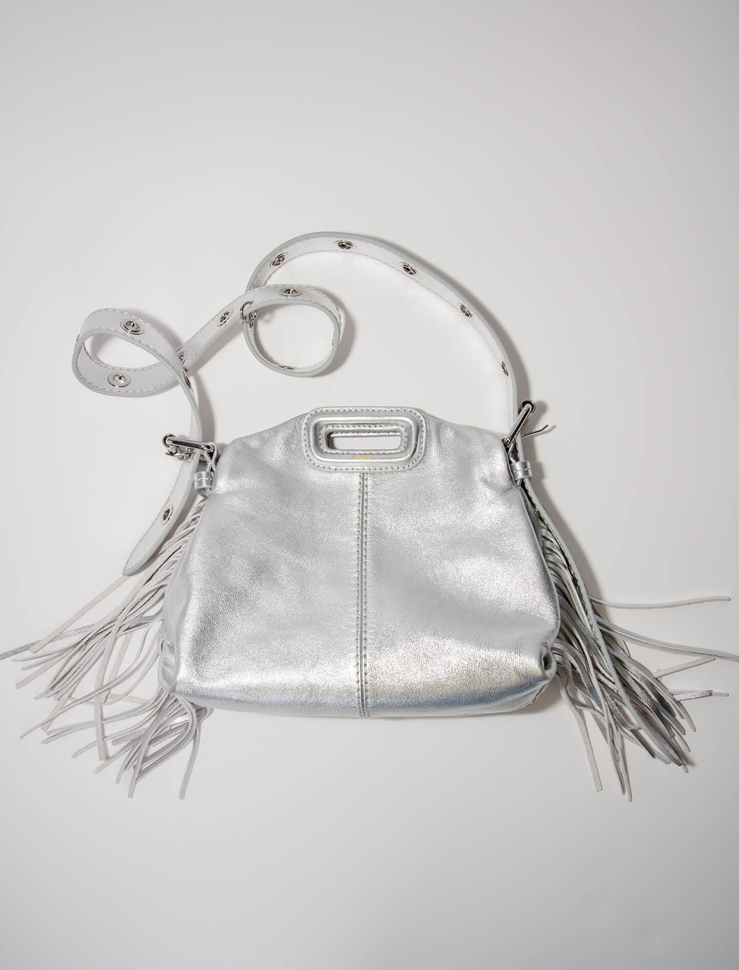 Maje Sale / Metallic leather Miss M Mini bag