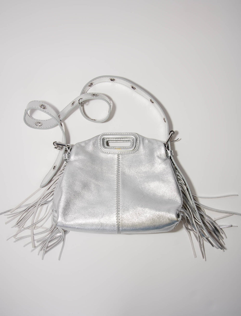 Maje Sale / Metallic leather Miss M Mini bag