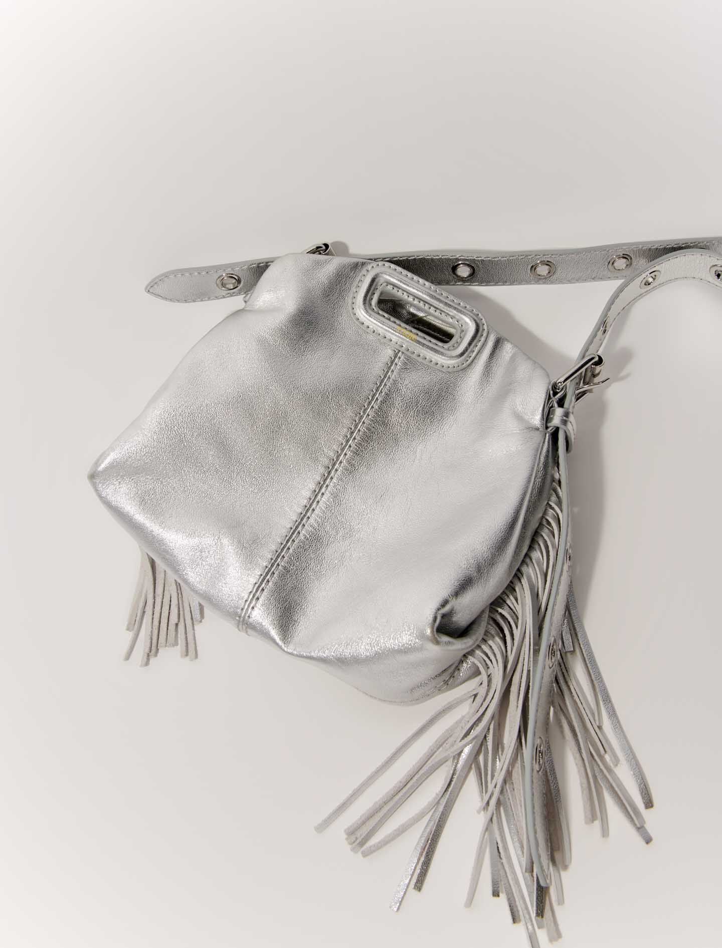 Maje Sale / Metallic leather Miss M Mini bag