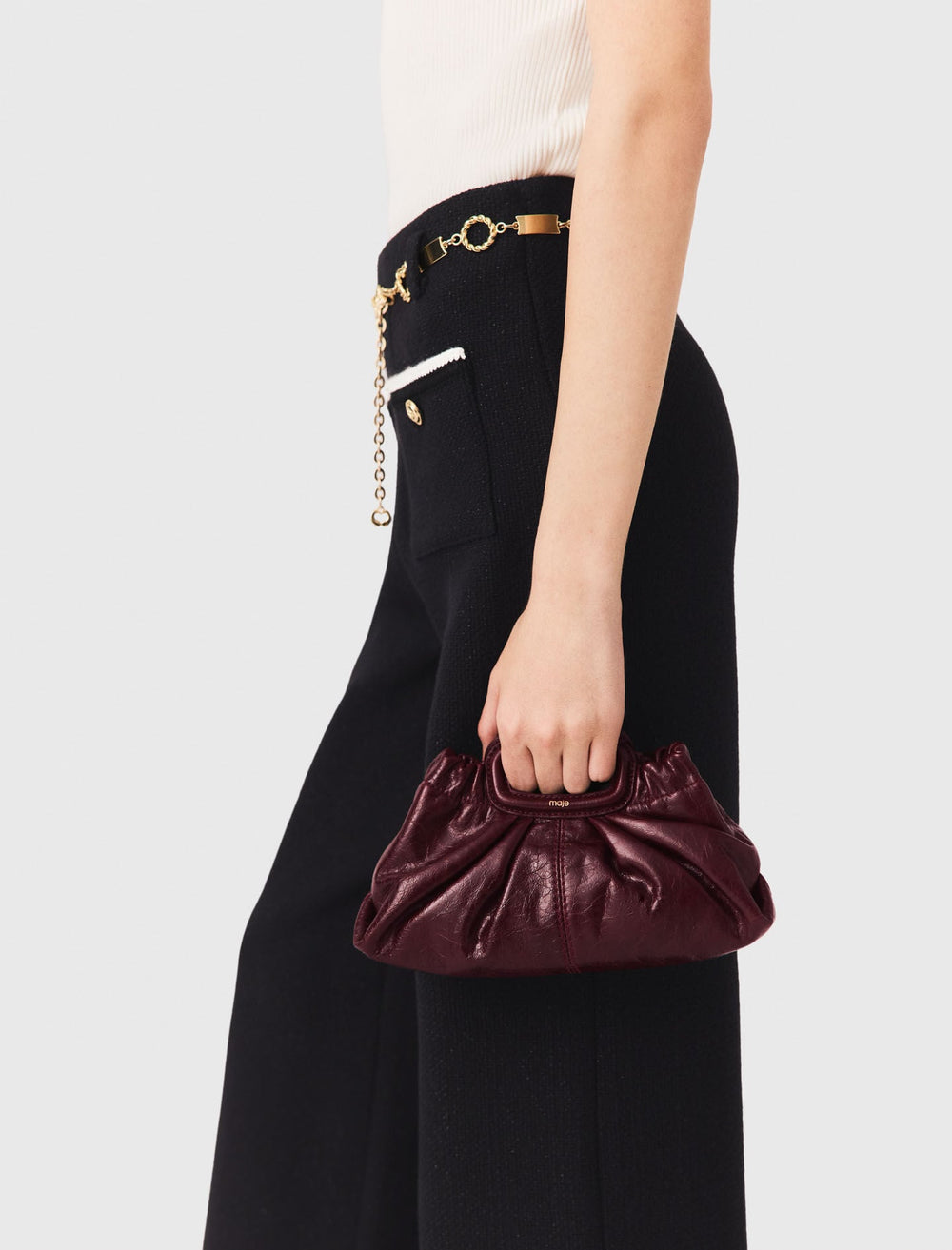 Maje Outlet / Crackled leather Milpli mini Clutch