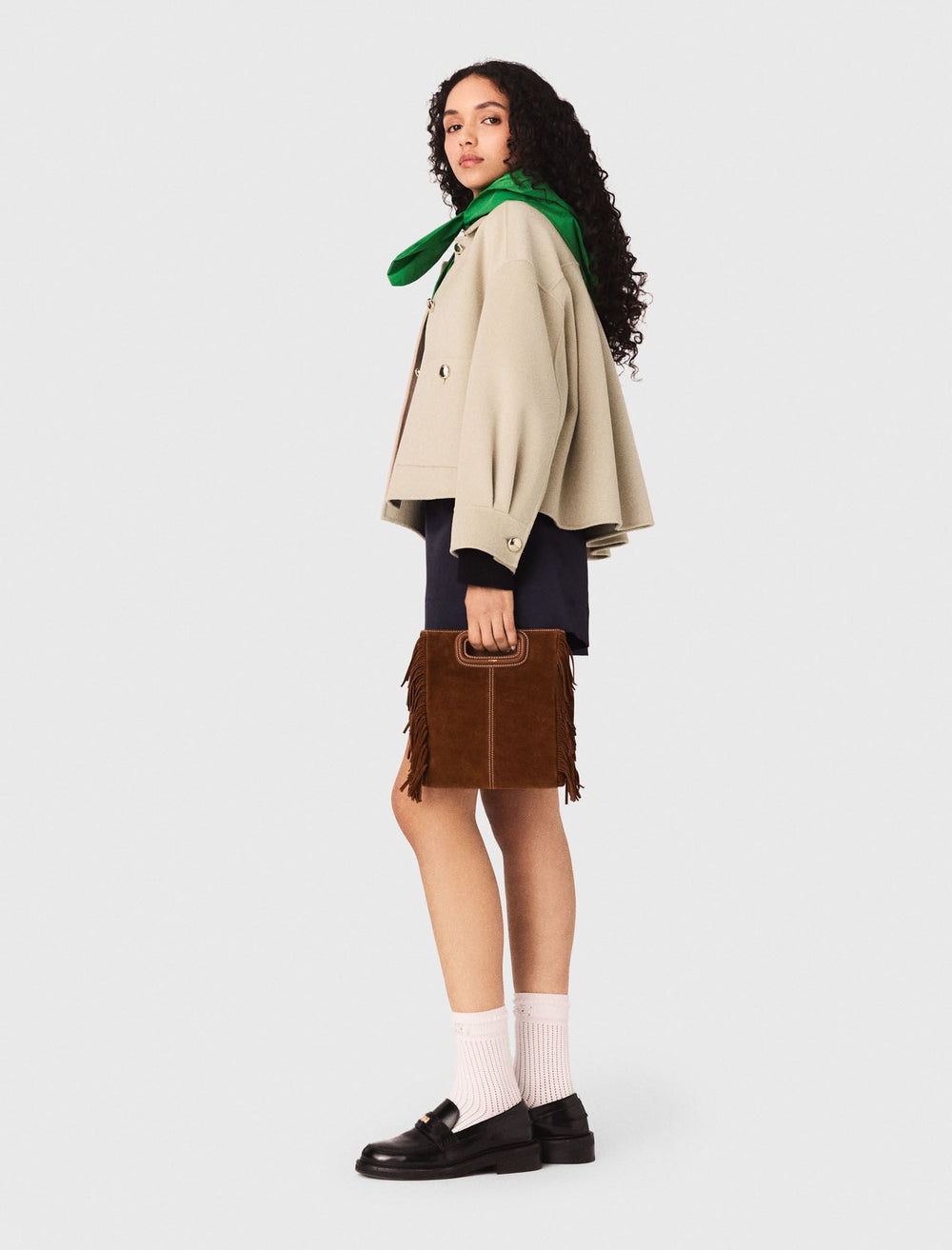 Maje Shop / Topstitched suede M bag